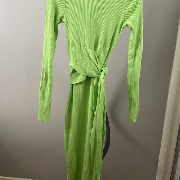Lime Knitted Sweater Dress - Picture 2 of 4